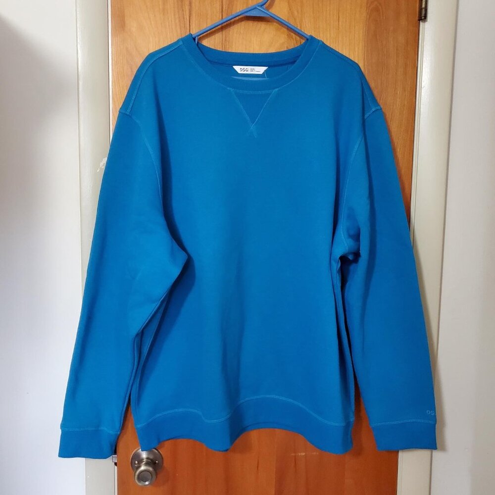 NWT DSG Men's Classic Fleece Crewneck Sweatshirt XXL - Blue Gleam